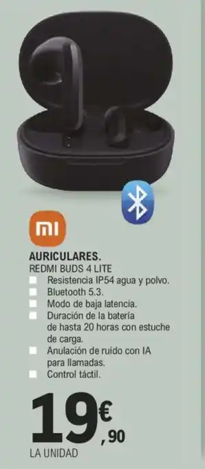 E.Leclerc AURICULARES. REDMI BUDS 4 LITE oferta