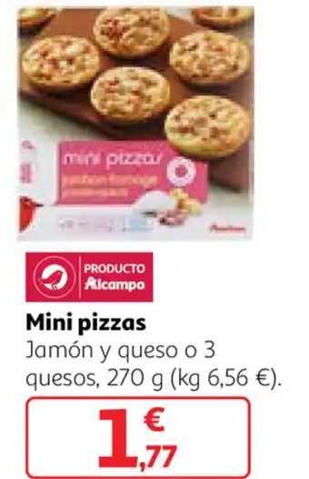 Alcampo Mini pizzas 3 quesos, 270g oferta