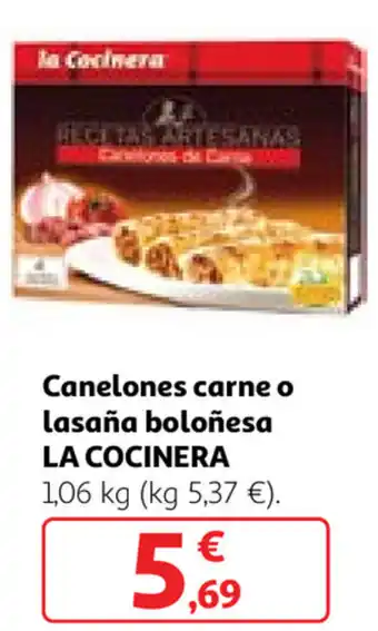 Alcampo La Cocinera Canelones carne o lasaña boloñesa 1,06 kg oferta