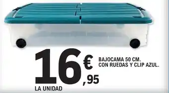 E.Leclerc BAJOCAMA 50 CM. CON RUEDAS Y CLIP AZUL. oferta