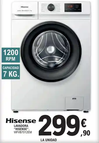 E.Leclerc LAVADORA "HISENSE". WFVB7012EM oferta