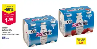 ALDI Danone Actimel 0%, Pack de 6 x 100ml oferta