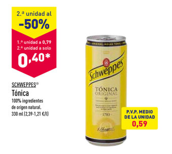 ALDI Schweppes Tónica 330ml oferta