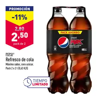 ALDI Pepsi Refresc de cola Pack 2x2 L oferta