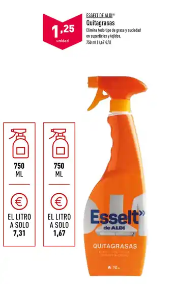 ALDI Esselt De Aldi Quitagrasas 750ml oferta