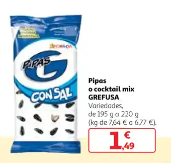 Alcampo Grefusa Pipas o coctail mix 195g oferta