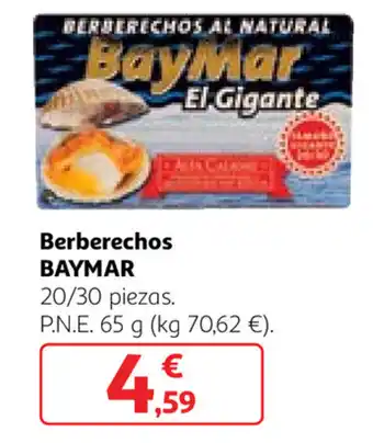 Alcampo Baymar Berberechos 65g oferta