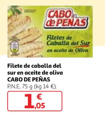 Alcampo Cabo De Peñas Filete de caballa del sur en aceite de oliva 75g oferta