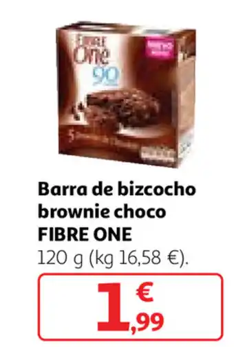 Alcampo Fibre One Barra de bizcocho brownie choco 120g oferta