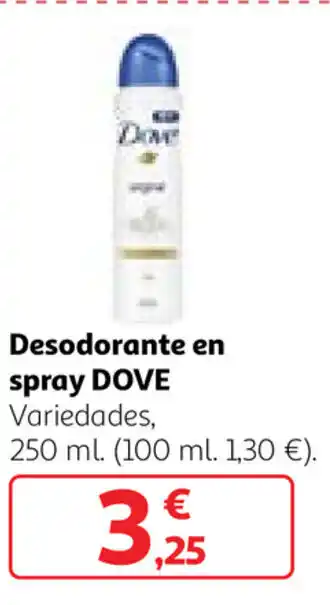 Alcampo Dove desodorante spray 250ml oferta