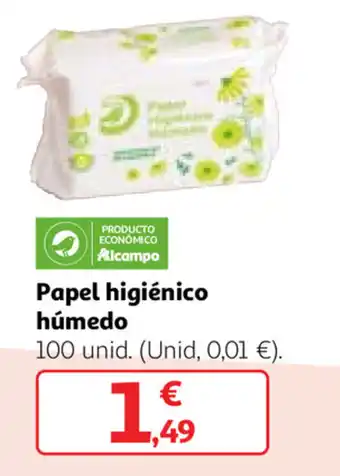 Alcampo Papel Higienico húmedo 100 unid oferta