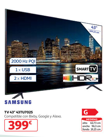 Alcampo Samsung TV 43" 43TU7025 oferta