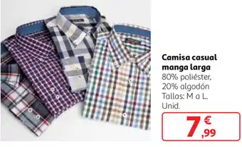 Alcampo Camisa casual manga larga oferta