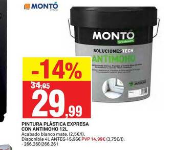 Bricoking Pintura Plástica Expresa Con Antimoho 12l Montó oferta