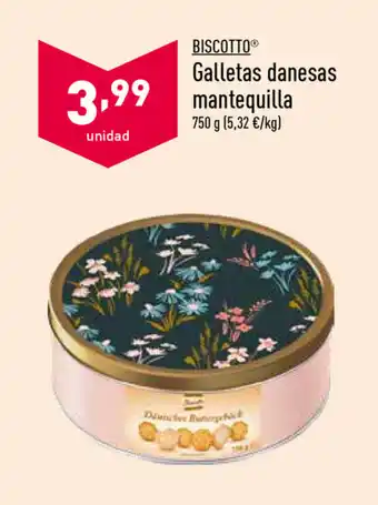 ALDI Biscotto Galletas danesa mantequilla 750g oferta