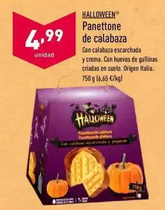ALDI Halloween Panettone De Calabaza 750g oferta