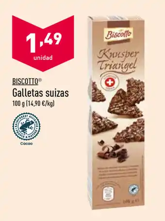 ALDI Biscotto Galletas suizas 100g oferta