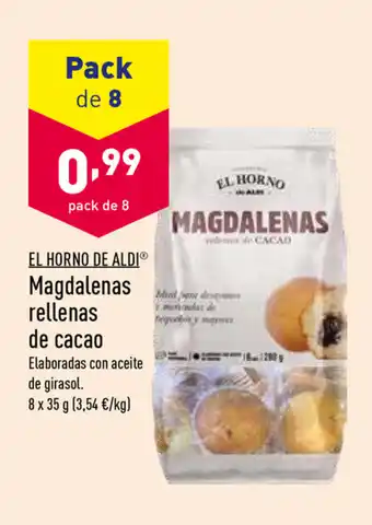 ALDI El Horno De Aldi Magdalenas rellenas de cacao 8 x 35g oferta