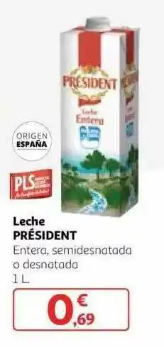 Alcampo Leche Président Entera, Semidesnatada O Desnatada 1 L oferta