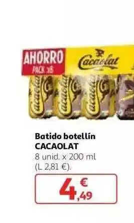 Alcampo Batido Botellín Cacaolat 8 unid x 200ml oferta
