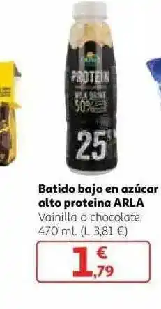 Alcampo Batido Bajo En Azúcar Alto Proteina Arla Vainilla O Chocolate 470ml oferta