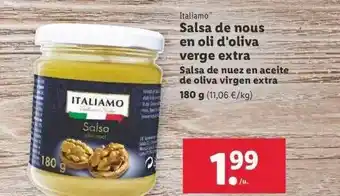Lidl Italiamo Salsa De Nuez En Aceite De Oliva Virgen Extra 180g oferta
