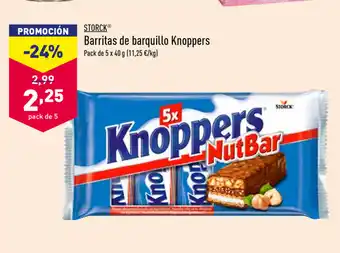 ALDI Storck Knoppers Barritas de barquillo, Pack de 5 x 40g oferta