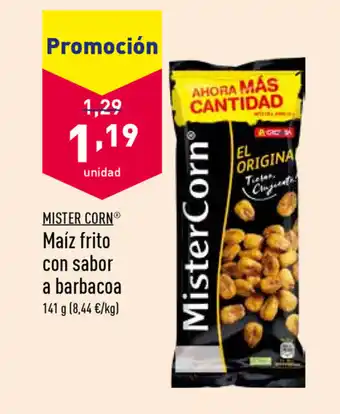 ALDI Mister Corn Maíz frito con sabor a barbacoa 141g oferta