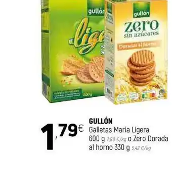 Coviran Gullón Galletas María Ligera O Zero Dorada 330g oferta