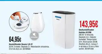 Cadena88 Humidificador Beurer Lb-37 Deshumidificador Habitex H1200 oferta