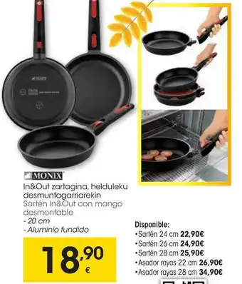 Eroski Sartén In&out Con Mango Desmontable Monix oferta