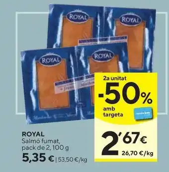Caprabo Royal Salmó Fumat Pack De 2 100g oferta