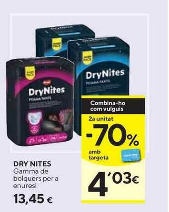 Caprabo Dry Nites Gamma De Bolquers Per A Enuresi oferta