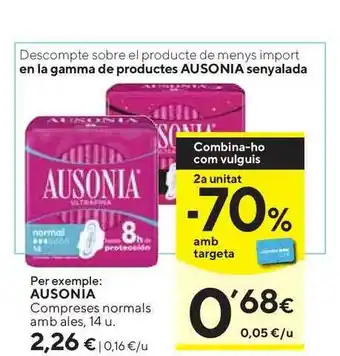 Caprabo Ausonia Compreses Normals 14u oferta