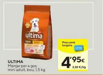 Caprabo Ultima Menjar Pero A Gos Mini Adult oferta