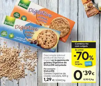 Caprabo En La Gamma De Galetes Digestive De Gullón Senyalada oferta