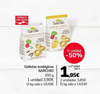 Caprabo Galletas Ecollógicas Sarchio 200g oferta
