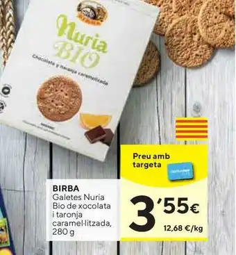 Caprabo Birba Galetes Nuria Bio De Xocolata I Taronja 280g oferta