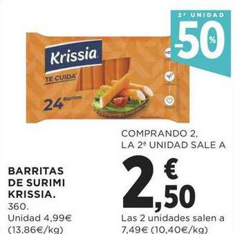 Supercor 2a Unidad -50% Barritas De Surimi Krissia oferta