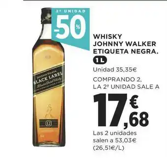 Supercor 2a Unidad -50% Whisky Johnny Walker Etiqueta Negra 1l oferta