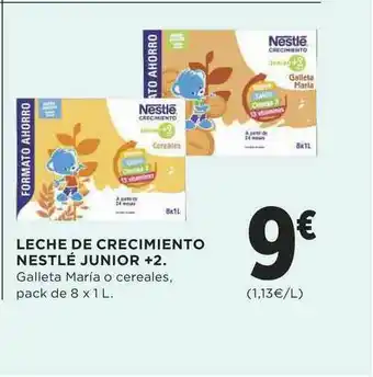 Supercor Leche De Crecimiento Nestlé Junior +2 8x1l oferta