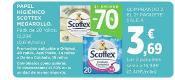 Supercor 2a Unidad -70% Papel Higiénico Scottex Megarollo oferta
