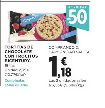 Supercor Tortitas De Chocolate Con Trocitos Bicentury 184g oferta