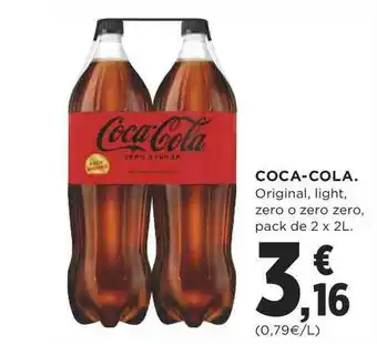 Supercor Coca-coila Original Light Zero O Zero Zero 2 x 2l oferta