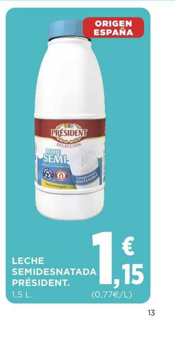 Supercor Leche Semidesnatada Président oferta