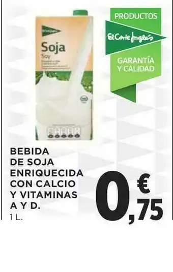 Supercor Bebida De Soja Enriquecida Con Calcio Y Vitaminas A Y D. 1l oferta