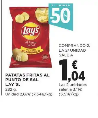 Supercor Patatas Fritas Al Punto De Sal Lay's 282g oferta