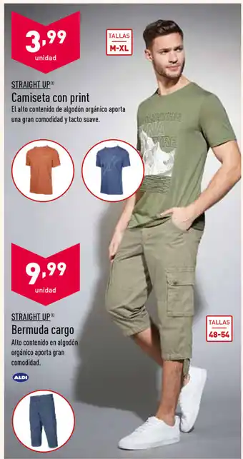 ALDI Straight Up Camiseta con print M-XL oferta