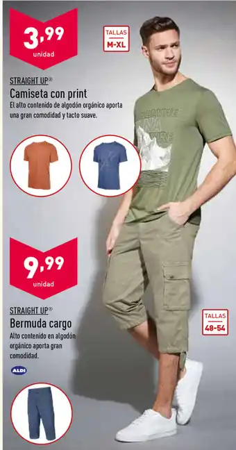 ALDI Straight Up Bermuda cargo, Tallas 48-54 oferta