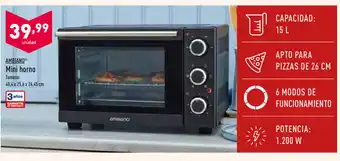 ALDI Ambiano Mini horno 40,4 x 25,6 x 24,45cm oferta